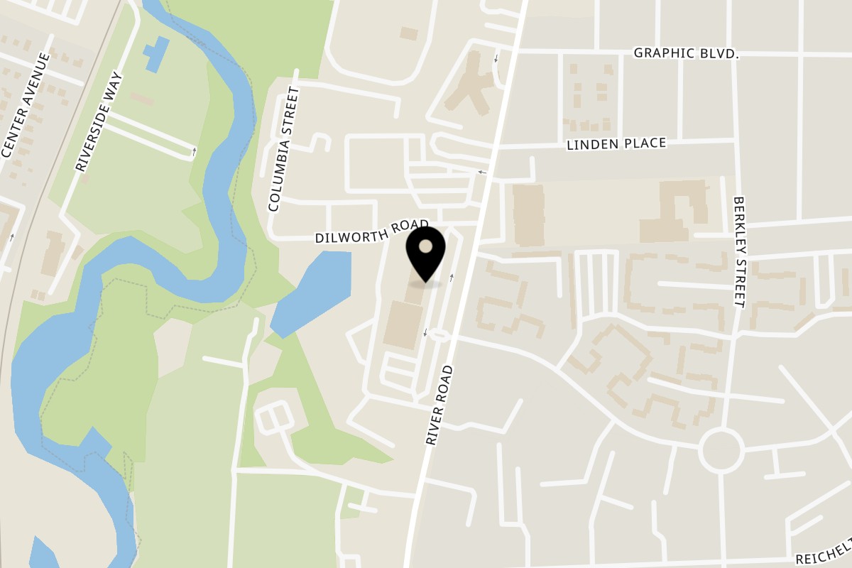 Map showing the location of Kailani Shave Ice & Ramen on 840 River Rd in New Milford
